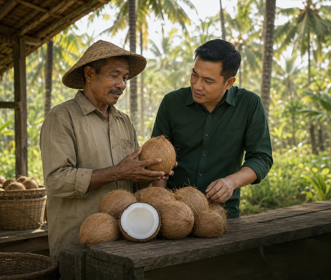 Illustrative image representing a coconut sourcing partnership in Indonesia